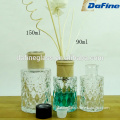 90ml 150ml Cylinder carving clear Aroma reed diffuser glass Bottle with glass stopper